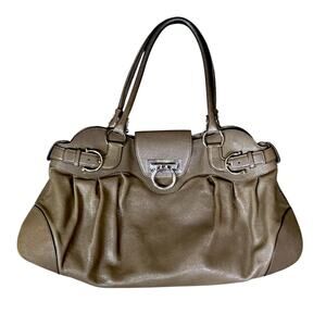 Salvatore Ferragamo Marisa Grey Leather Purse/Handbag - $750 Retail